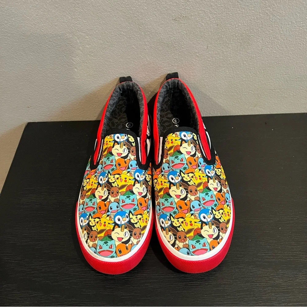 NEW Pokemon Ground UP Slip On Canvas Sneaker Shoes Unisex Youth Size 5 Pikachu